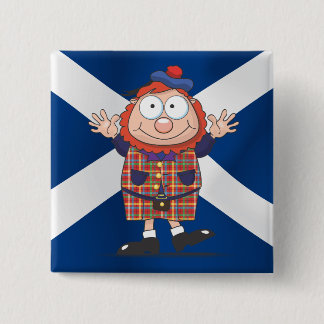 Wee Scottish guy 15 Cm Square Badge