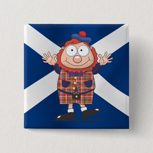 Wee Scottish guy 15 Cm Square Badge (Front)