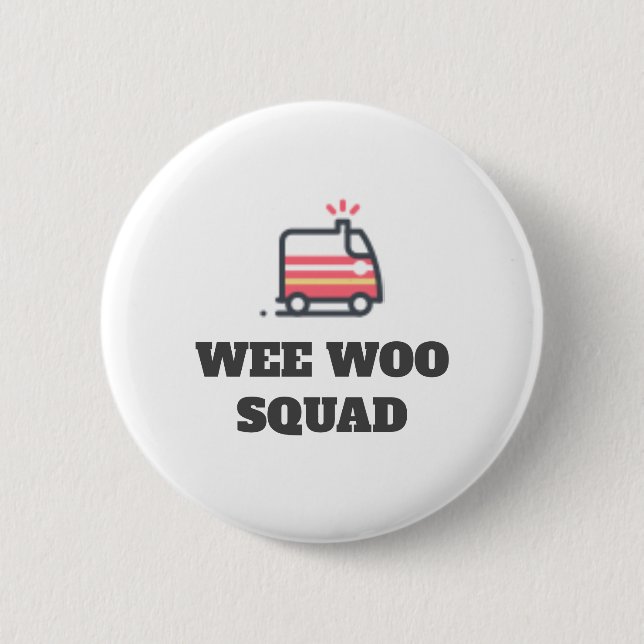 Wee Woo Squad, Ambulance 6 Cm Round Badge (Front)