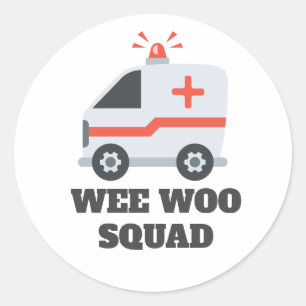 Wee Woo Squad, Ambulance EMS 911 Classic Round Sticker