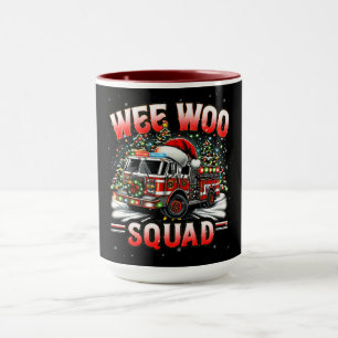 WEE WOO Squad Christmas Design with Fire Truck  Mug