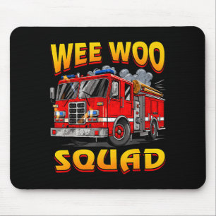 Wee Woo Squad Firefighter Truck Lover Fireman Crew Mouse Mat