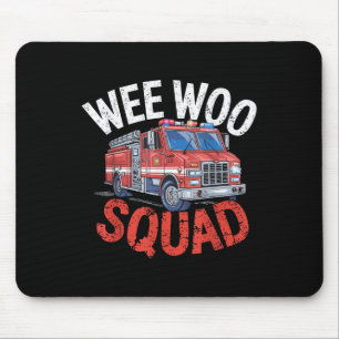 Wee Woo Squad Funny Firefighter Fire Truck Fireman Mouse Mat