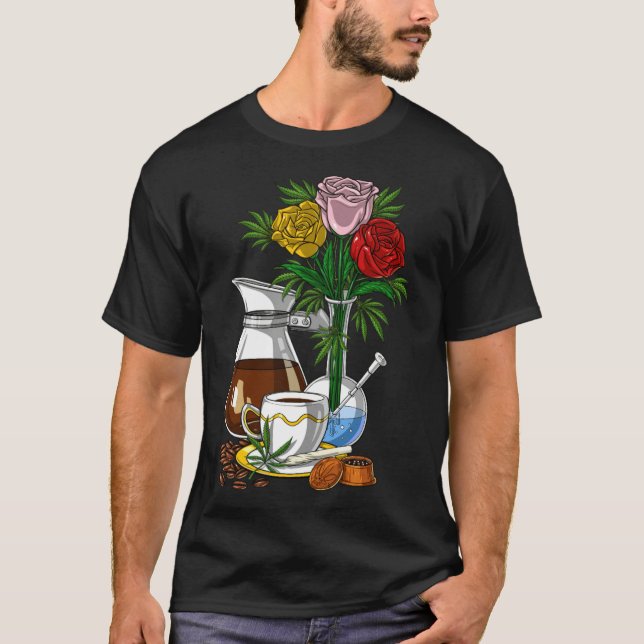 Weed And bear coffee gift  T-Shirt (Front)