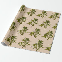 Weed Buds on Khaki Background Personalised