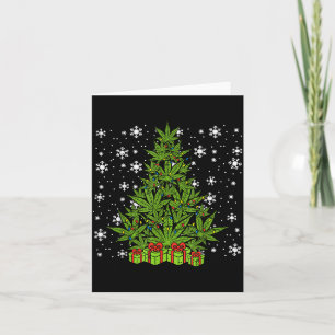 Weed Christmas Tree Funny Xmas T Men Women  Card