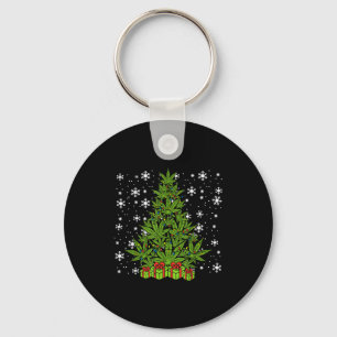 Weed Christmas Tree Funny Xmas T Men Women  Key Ring