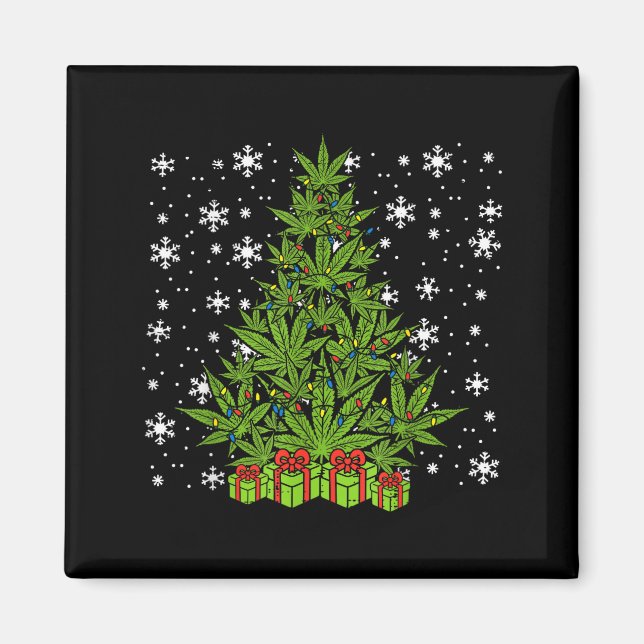 Weed Christmas Tree Funny Xmas T Men Women  Magnet (Front)