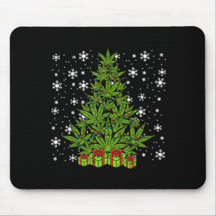 Weed Christmas Tree Funny Xmas T Men Women  Mouse Mat