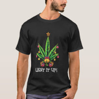 Weed Christmas Tree Lights It Up Pun Humor Stoner