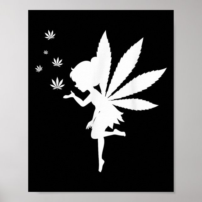 Weed Fairy Fantasy Leaf Stoner Pot Smoker  Poster (Front)
