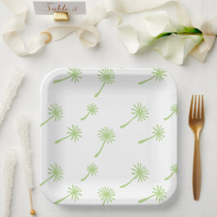 Weed Happens cute cynical dandelion Funny Vintage Paper Plate