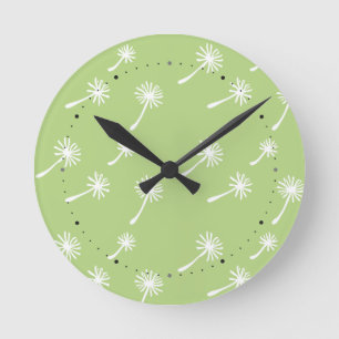 Weed Happens cute cynical dandelion Funny Vintage Round Clock
