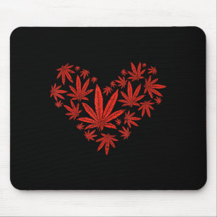 Weed Heart Funny Valentines Day Pot Stoner Gift  Mouse Mat