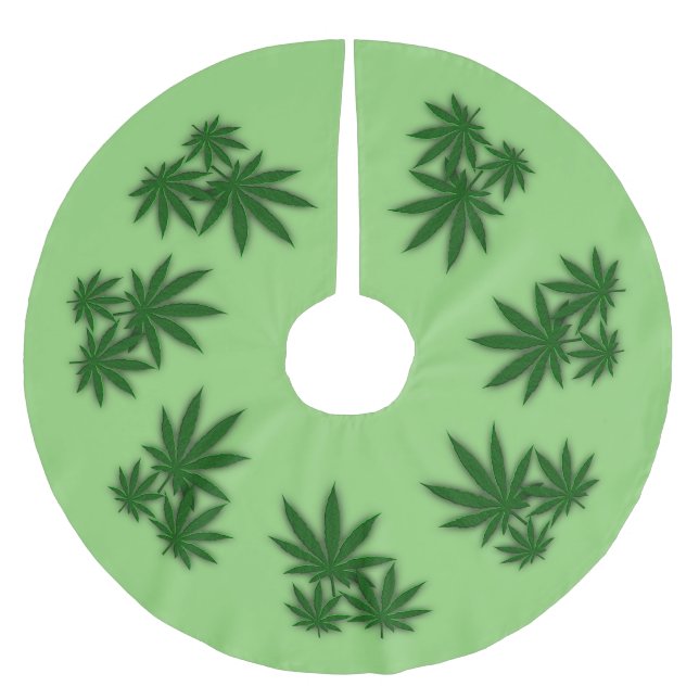 Weed Leaf Brushed Polyester Tree Skirt (Front)