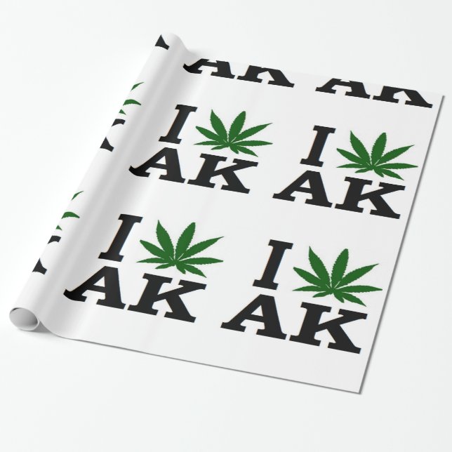 Weed Leaf Christmas alaska xmas hanukkah party Wrapping Paper (Unrolled)