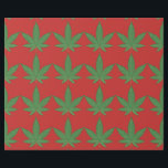 Weed Leaf Christmas Wrapping Paper<br><div class="desc">Weed Leaf Christmas Paper with the green weed leaf on red background makes your gift stand out with all the cool people on your Christmas list. Some may think it naughty but Santa thinks it's nice. What do you think is in his pipe?</div>