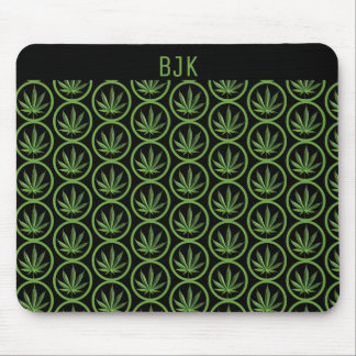 Weed Leaf Circle Pattern Mouse Mat
