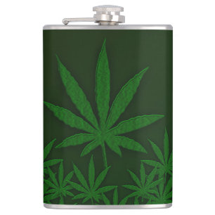 Weed Leaf Hip Flask