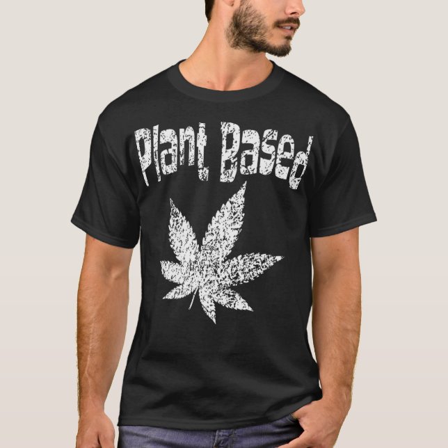 Weed Leaf Stoner Distress Plant Based Diet Pot Lov T-Shirt (Front)