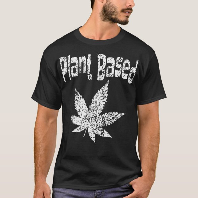 Weed Leaf Stoner Distress Plant Based Diet Pot Lov T-Shirt (Front)