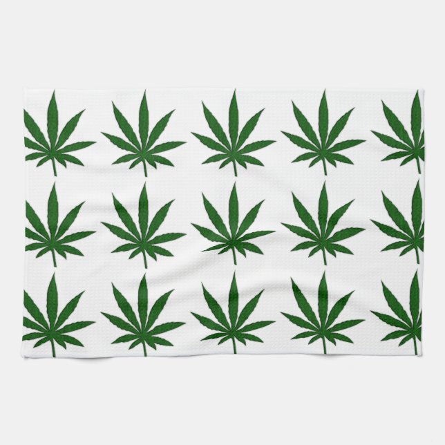 Weed Leaf Tea Towel (Horizontal)