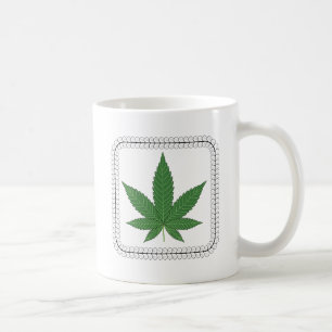 Weed Leaf Tree Swirl Trim Coffee Mug