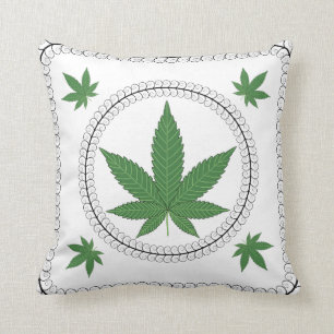 Weed Leaf Tree Swirl Trim Cushion