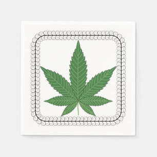 Weed Leaf Tree Swirl Trim Napkin