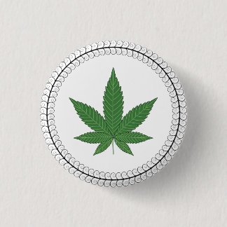 Weed Leaf Tree Swirl Trim Personalised 3 Cm Round Badge