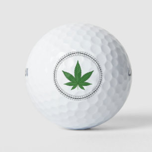 Weed Leaf Tree Swirl Trim Personalised Golf Balls