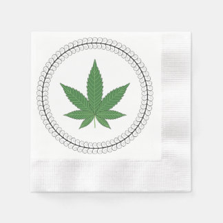 Weed Leaf Tree Swirl Trim Personalised Napkin