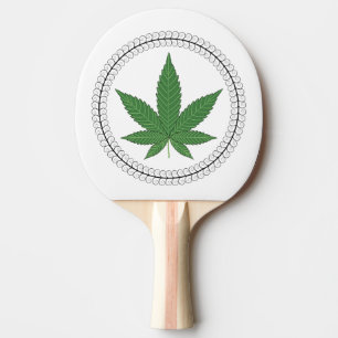 Weed Leaf Tree Swirl Trim Personalised Ping Pong Paddle
