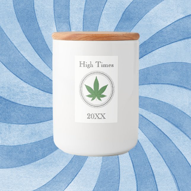 Weed Leaf Tree Swirl Trim Personalised Stash Food Label (Creator Uploaded)