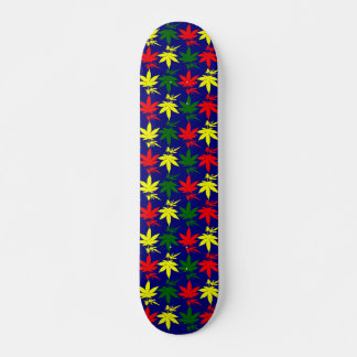 Weed Leaves Drops Blue Designed Skateboard