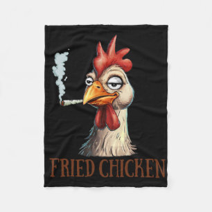 Weed Lover Chicken Smoking Stoned Fried Chicken Fleece Blanket