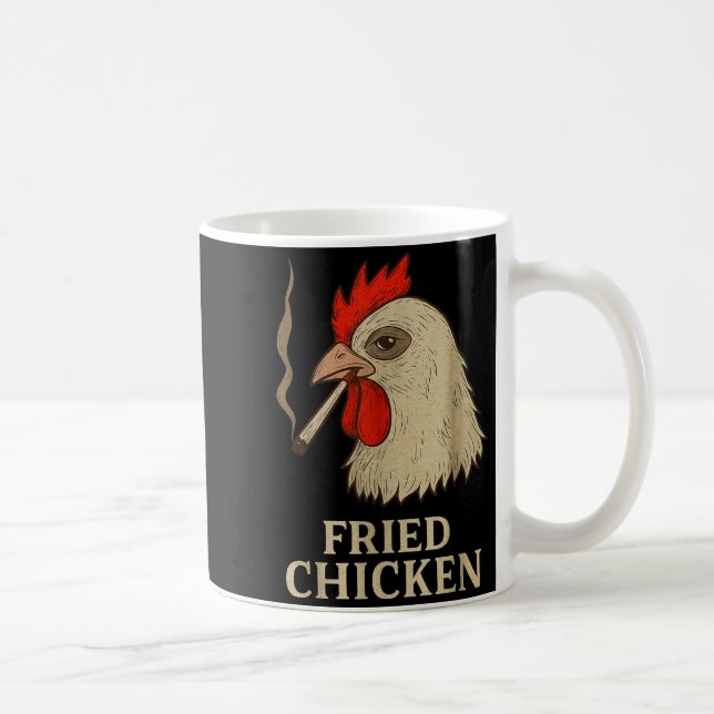 Weed Meme Funny Fried Chicken Smoking  Coffee Mug (Right)