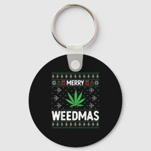 Weed Merry Weedmas Xmas Smoking Key Ring