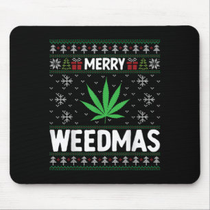 Weed Merry Weedmas Xmas Smoking Mouse Mat