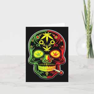 Weed Skull Stoner Mexican Cinco De Mayo Card
