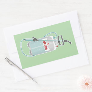 weed spray garden maintenance rectangular sticker