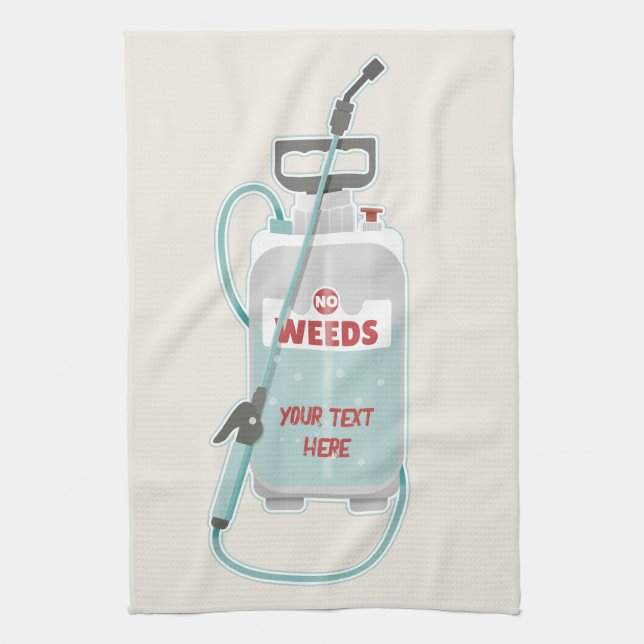 Weed spray garden maintenance tea towel (Vertical)