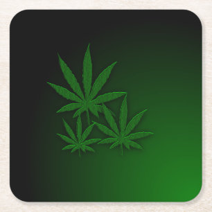 Weed Square Paper Coaster