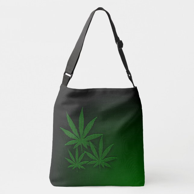 Weed Triple Leaf Crossbody Bag (Back)