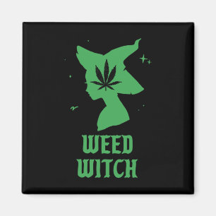 Weed Witch Funny Spooky Vibes Halloween Costume Magnet