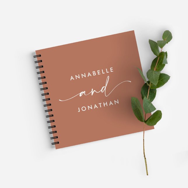 Weeding guest book terracotta minimal modern (Creator Uploaded)