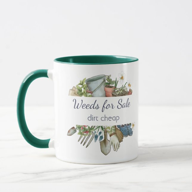 Weeds for Sale Dirt Cheap Fun Gardening   Mug (Left)