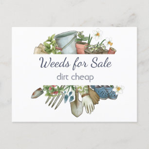 Weeds for Sale Dirt Cheap Fun Gardening  Postcard