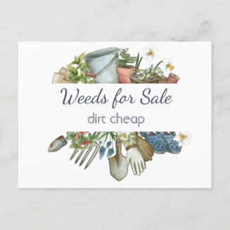 Weeds for Sale Dirt Cheap Fun Gardening  Postcard