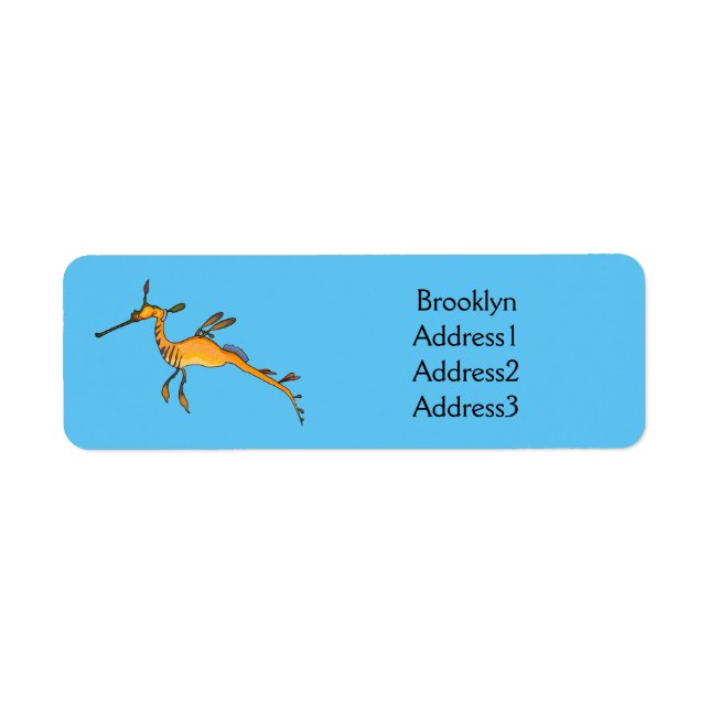 Weedy seadragon cartoon illustration  (Front)